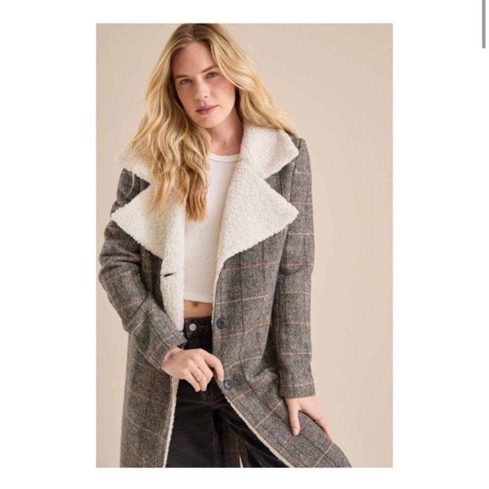 NWOT Altar’d state Opal Plaid Coat - Picture 1 of 10